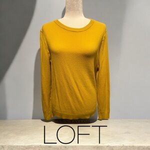 Ann Taylor LOFT yellow 💛 waffle knit long sleeved top XL